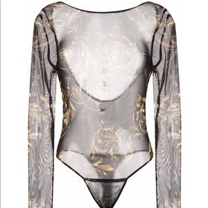 Original VERSACE Baroque print sleeved bodysuit
